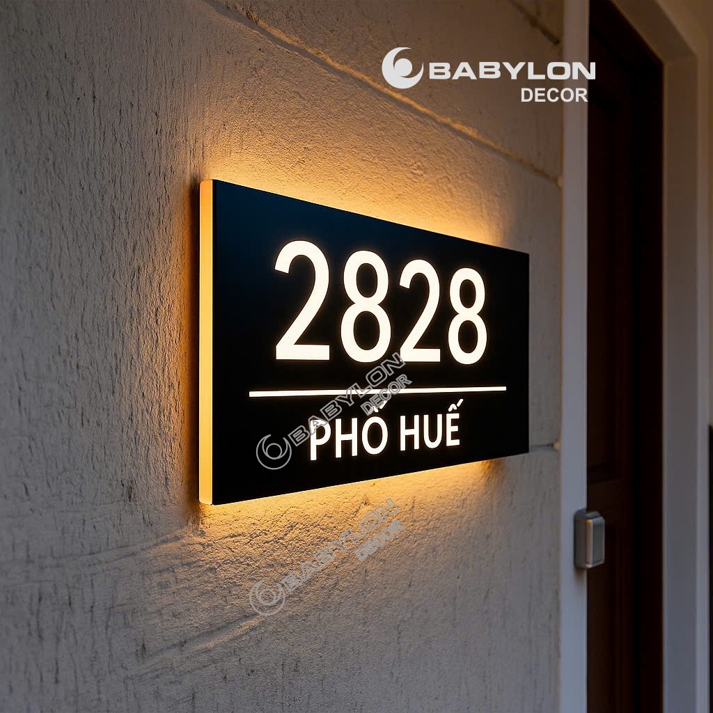 Biển Số Nhà Có Đèn Led Sáng, Bảng Số Nhà Mica Âm Bản, Ngoài Trời ...