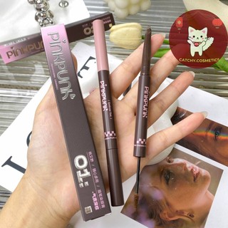 [PINKPUNK] Chì Kẻ Mày Pinkpunk 2 Đầu Kèm Mascara Chân Mày 2in1 Vỏ Hồng Đen (280mg+1.5g)