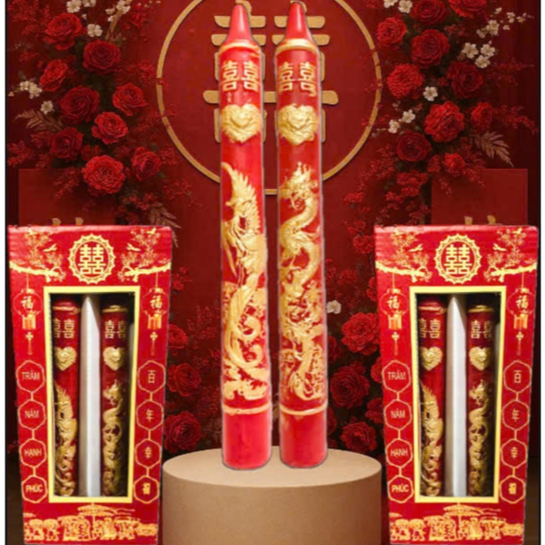 Nến Cưới TRUYỀN THỐNG Cao Cấp | Đèn Cầy Cưới Long Phụng | Lễ Gia Tiên - Ăn Hỏi - Huỳnh Gia Candle