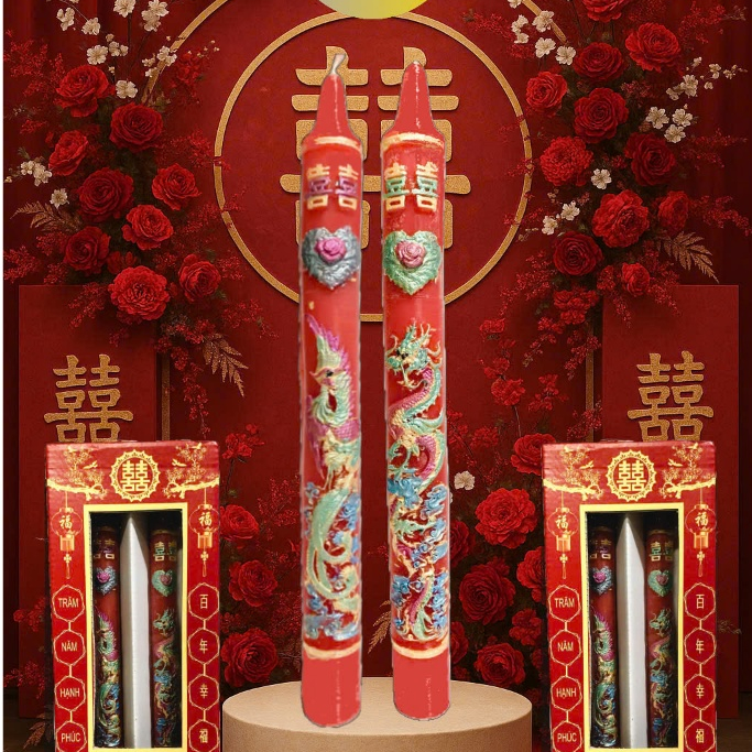 Nến Cưới TRUYỀN THỐNG Cao Cấp | Đèn Cầy Cưới Long Phụng | Lễ Gia Tiên - Ăn Hỏi - Huỳnh Gia Candle