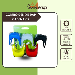 Combo đèn LED trước sau dành cho xe đạp CADENA-C7 hàng chính hãng lắp đặt nhanh chóng chống nước sáng liên tục 30 giờ