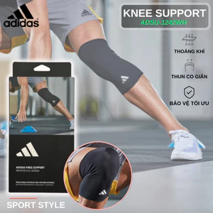 Bó Gối, Băng Gối Thể Thao Thun Co Giãn ADIDAS ADSU-1242WH Knee Support (1 Cái) - Hàng Chính Hãng