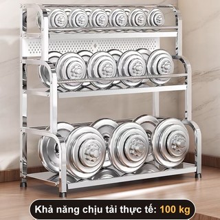 BMZAR Kệ Gia Vị Đa Năng 2-3 Tầng Bằng Inox 304 Chống Gỉ Tiết Kiệm Không Gian Bếp Kèm Giá Để Dao Thớt