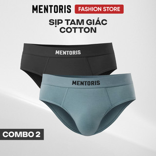 Combo 2 quần lót nam MENTORIS chất vải cotton cao cấp, mềm mại, thoáng khí, thoải mái CB2MBF01