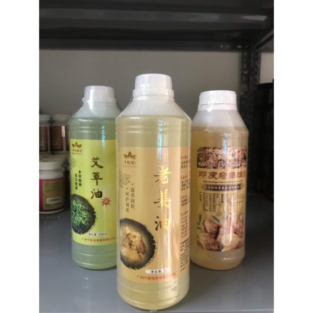 Tinh Dầu Massage Body, Dầu Massage Chiết Xuất Ngải Cứu Và Gừng Giúp Bài Độc, Thư Giãn Cơ Thể, Lọ 1000ml