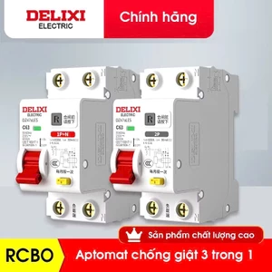 Bộ Aptomat Chống giật -chống rò - chống quá tải RCBO DELIXI DZ47sLES 40A,63A, át chống giật, cb chống giật
