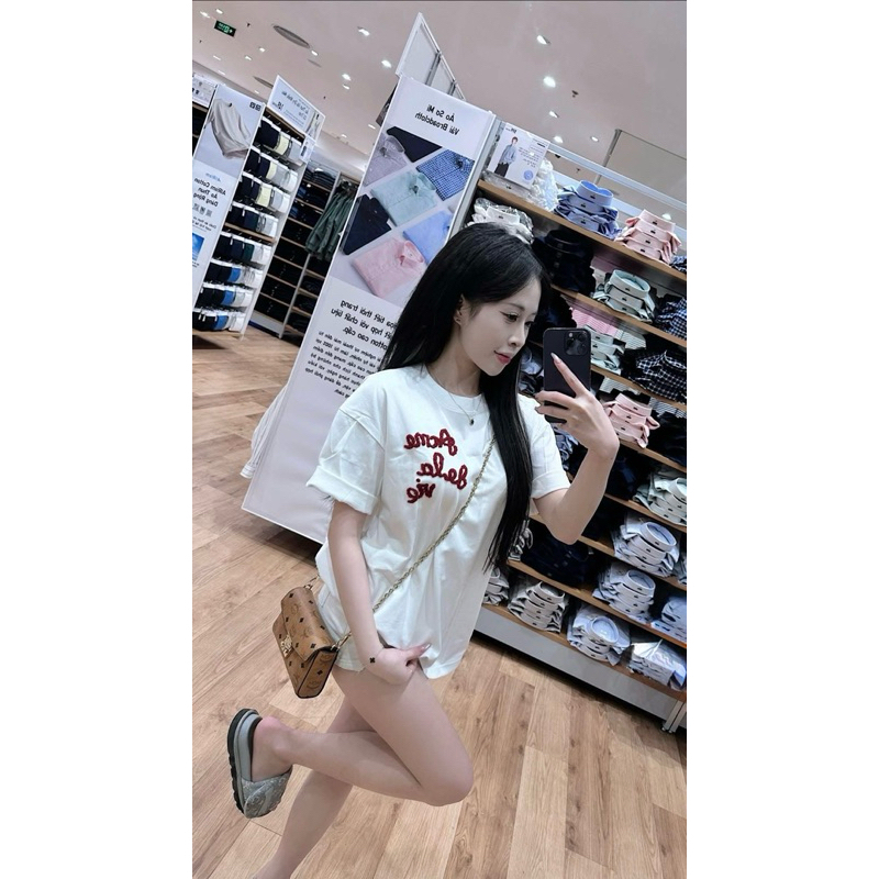 Áo Thun Thêu Xù Form Rộng Unisex Nam Nữ Chất Vải Cotton Dày Dặn Thời Trang Năng Động