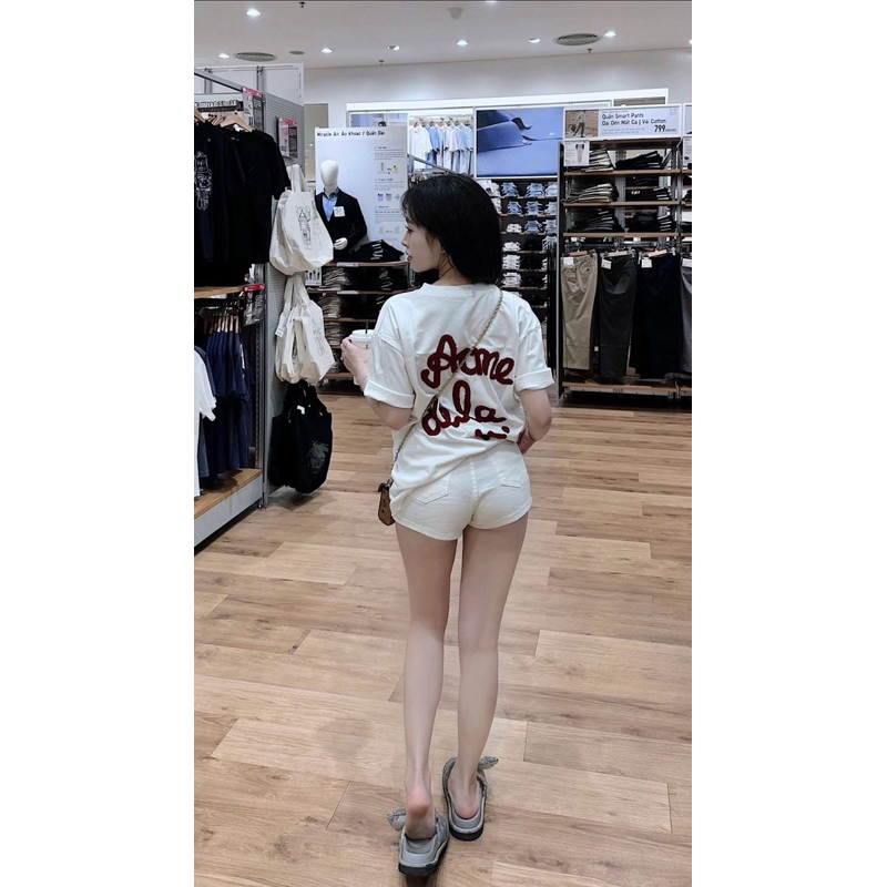 Áo Thun Thêu Xù Form Rộng Unisex Nam Nữ Chất Vải Cotton Dày Dặn Thời Trang Năng Động