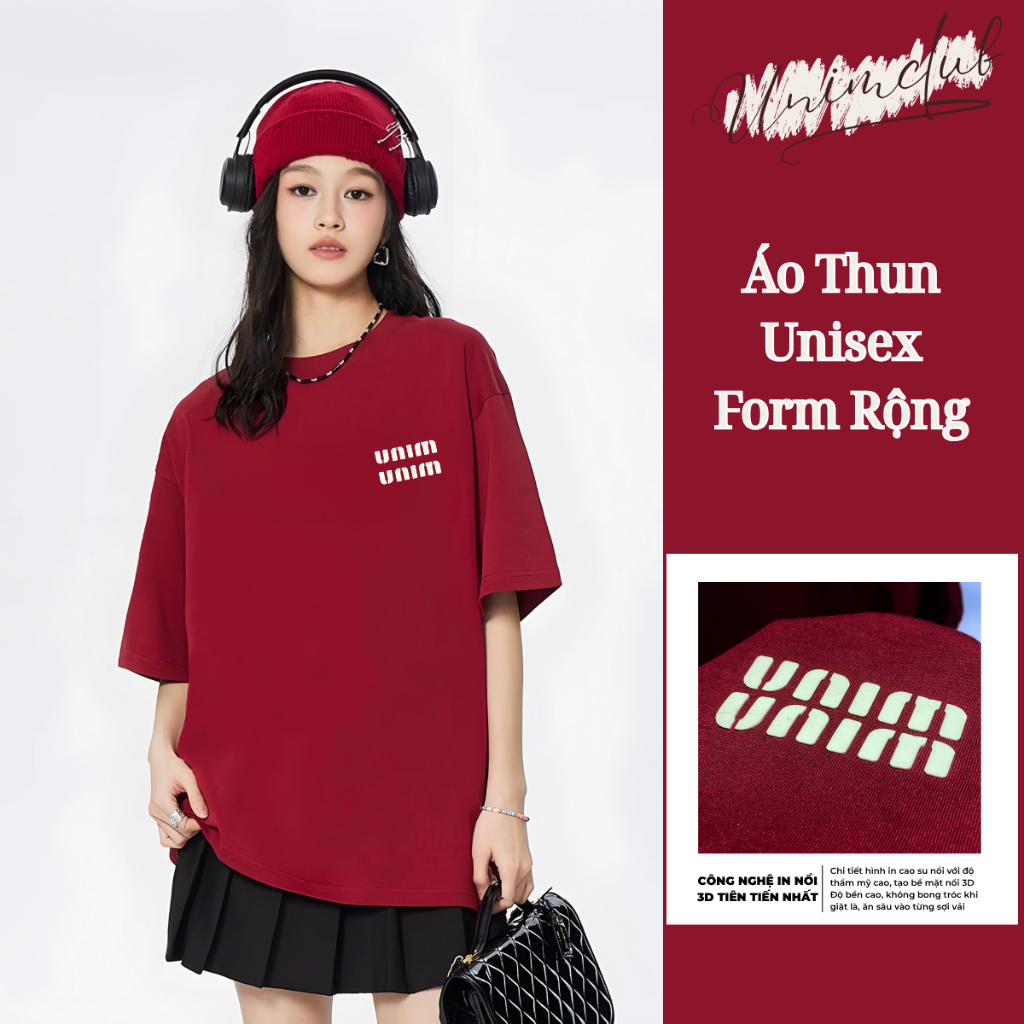 [In Cao Su Nổi 250GSM] Áo Thun Unim In Cao Su Nổi Cotton Cao Cấp Mềm Mịn Thoáng Mát Không Bai Nhão