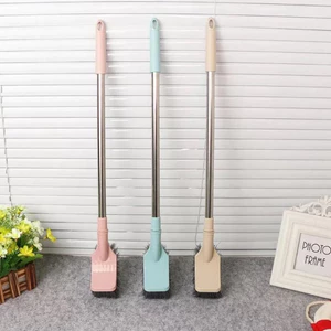 Chổi cọ toilet bồn cầu đầu tròn cán inox loại to dài xịn