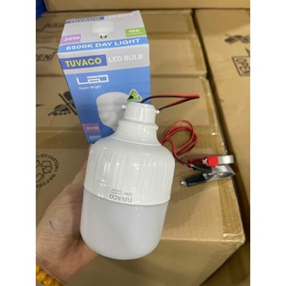 Bóng Đèn LED Buld Trụ Nhôm Kẹp Bình TUVACO Công Suất 20W 30W 40W, Ánh Sáng Trắng, Tiết Kiệm Điện