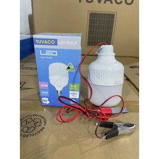 Bóng Đèn LED Buld Trụ Nhôm Kẹp Bình TUVACO Công Suất 20W 30W 40W, Ánh Sáng Trắng, Tiết Kiệm Điện