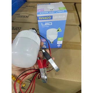 Bóng Đèn LED Buld Trụ Nhôm Kẹp Bình TUVACO Công Suất 20W 30W 40W, Ánh Sáng Trắng, Tiết Kiệm Điện