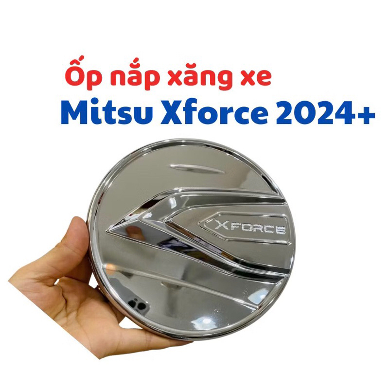 Ốp nắp bình xăng xe Mitsubishi Xforce 2023-2025 mạ Crom sáng bóng