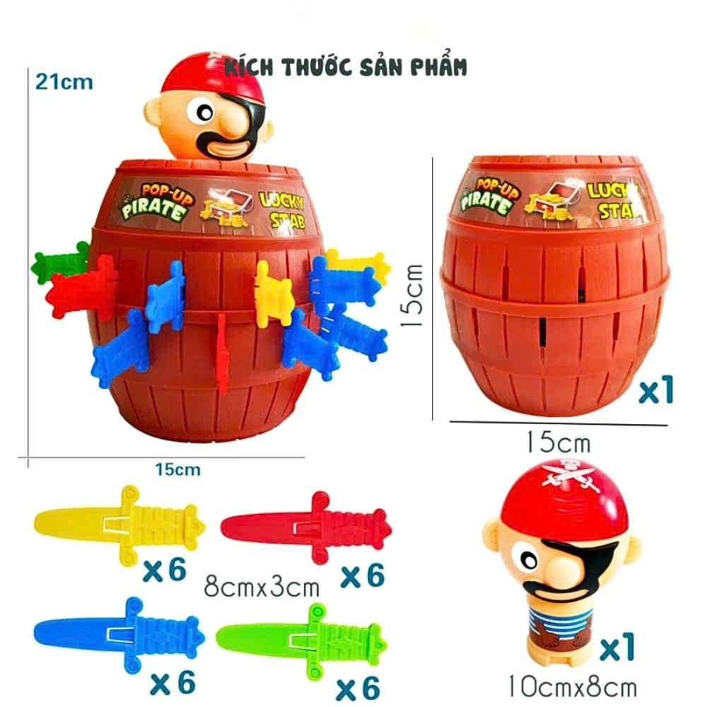 Combo Đâm hải tặc + Khám răng cá sấu Size lớn nhất dành cho bé và gia đình chơi giải trí