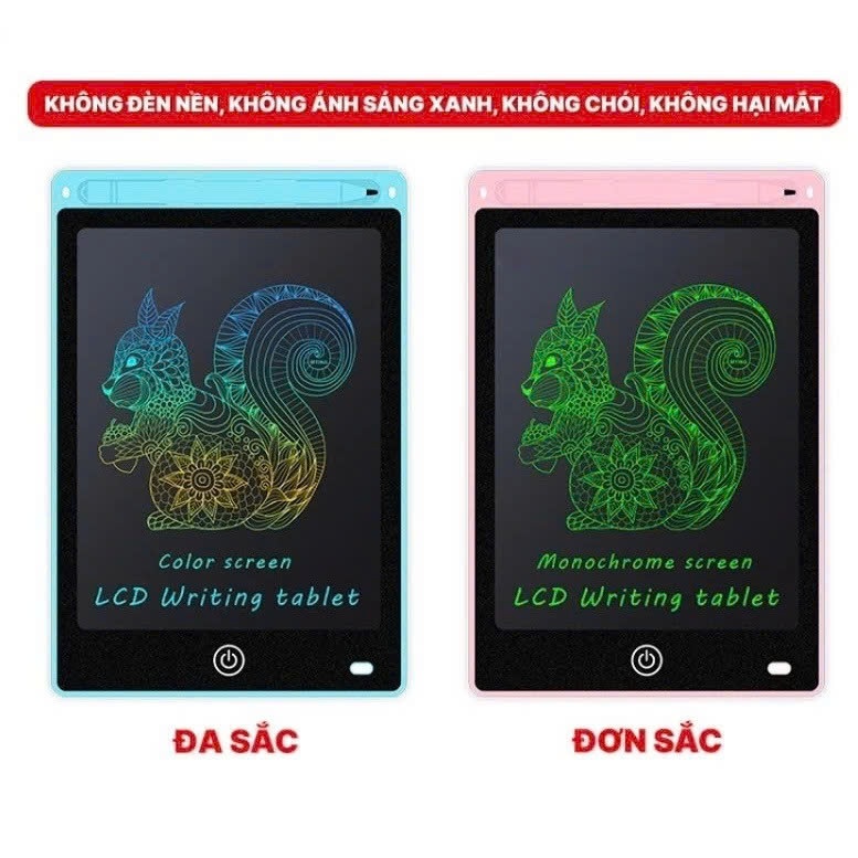Bảng tự xóa LCD thông minh loại 8.5inch 10inch 12inch giúp cho trẻ 2 3 4 5 6 tuổi vui chơi và học tập