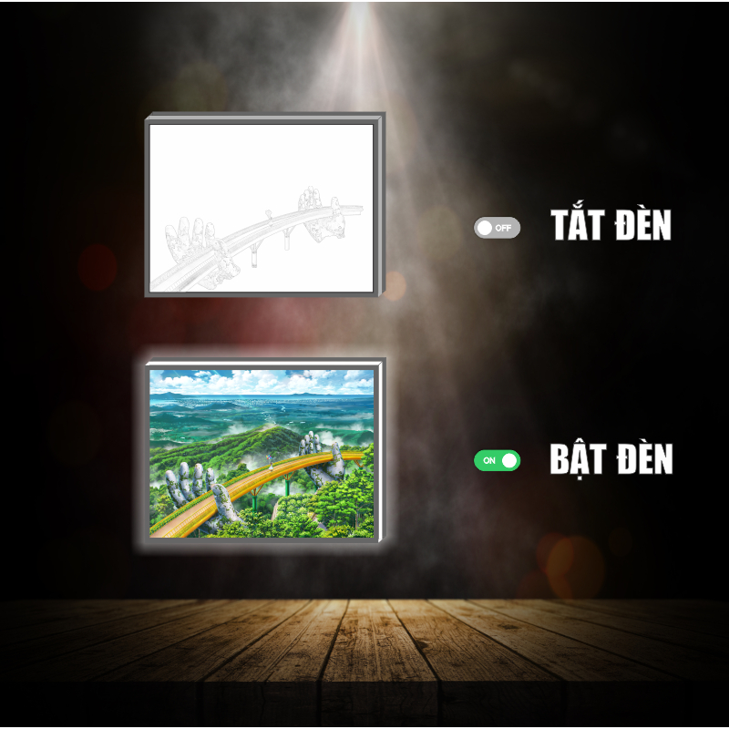 Tranh đèn led 3D đổi màu 3 chế độ Phong cảnh Việt Nam - Tranh đèn led trang trí bàn làm việc