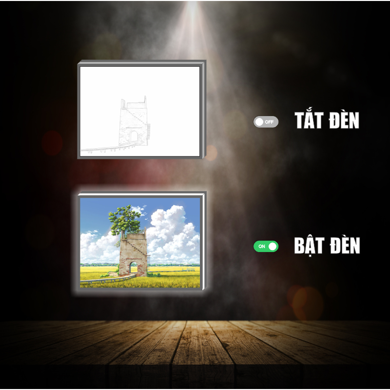 Tranh đèn led 3D đổi màu 3 chế độ Phong cảnh Việt Nam - Tranh đèn led trang trí bàn làm việc