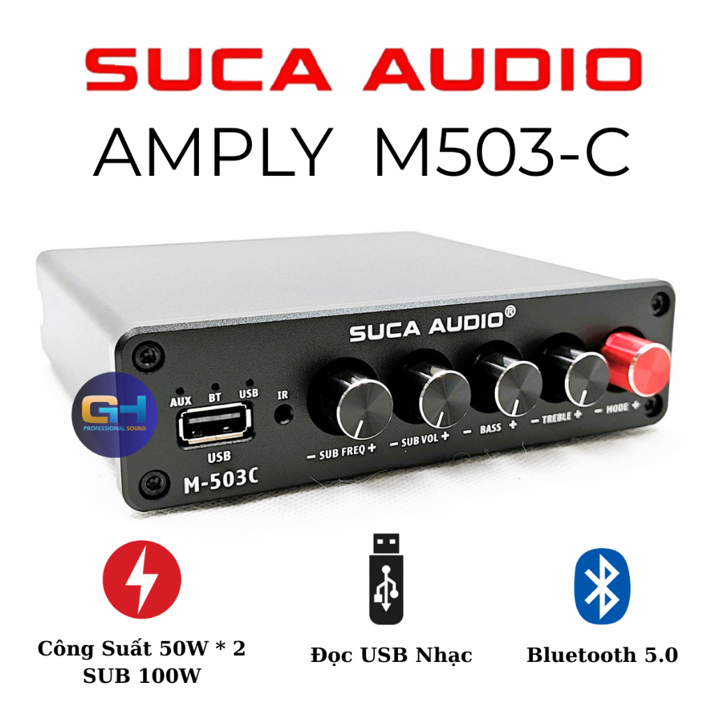 Amply SUCA AUDIO M-503C 50W×2+100W Bluetooth 5.0 | Shopee Việt Nam