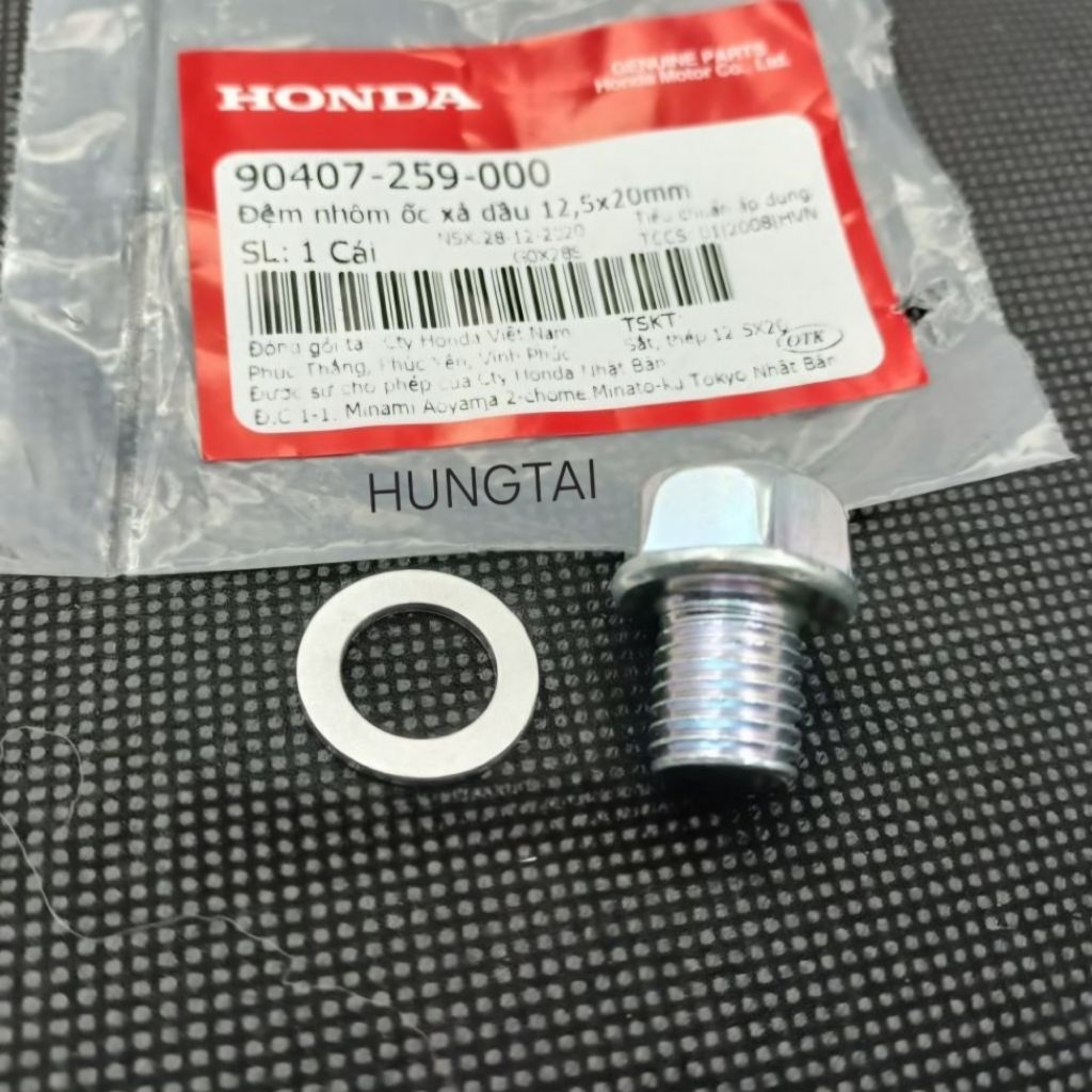 Ốc bu lông xã dầu, nhớt DREAM, WAVE, FUTURE, WINNER, CUB 12mm