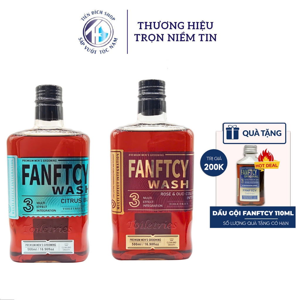 Sữa tắm nam Fanftcy Wash Citrus Burs / Rose & Old Cologne Intense 110ml / 500ml cao cấp cho nam