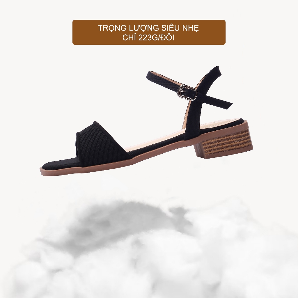 CORII - Giày Sandal Cao Gót Quai Ngang Bản Nhỏ Mũi Tròn Mira Thời Trang và Thoải Mái  - CR6MRW1 Đen