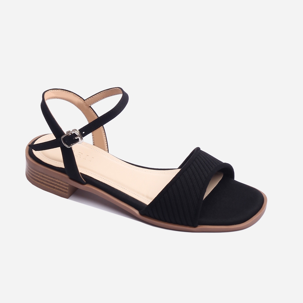 CORII - Giày Sandal Cao Gót Quai Ngang Bản Nhỏ Mũi Tròn Mira Thời Trang và Thoải Mái  - CR6MRW1 Đen