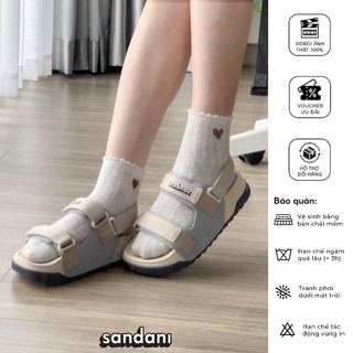 [TẶNG VỚ BAMBOO TỪ 1/7] SANDANI Giày Sandal Nữ Xám Sữa Hot Trend, Đế Êm Chống Trơn (Nên Tăng 1 Size) - BẢO HÀNH 1 NĂM