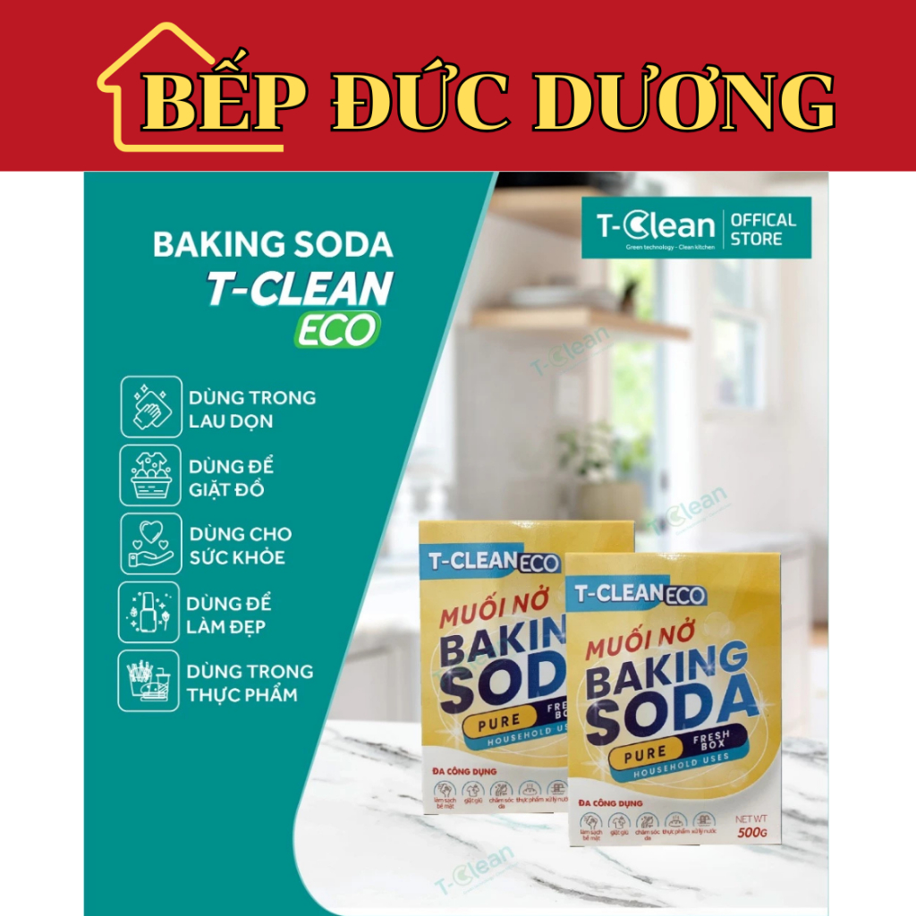 Baking Soda TClean 750g, đa công dụng, rửa rau quả, thực phẩm, khử mùi ...