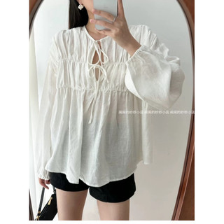 𝙇𝘼𝙍𝘼 𝙏𝙊𝙋 - Áo Linen phom rộng dài tay