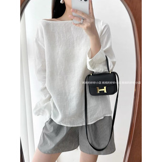 𝙔𝙄𝙇𝙔 𝙏𝙊𝙋 - Áo Linen cổ thuyền ngang vai