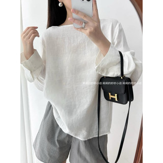 𝙔𝙄𝙇𝙔 𝙏𝙊𝙋 - Áo Linen cổ thuyền ngang vai