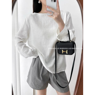 𝙔𝙄𝙇𝙔 𝙏𝙊𝙋 - Áo Linen cổ thuyền ngang vai
