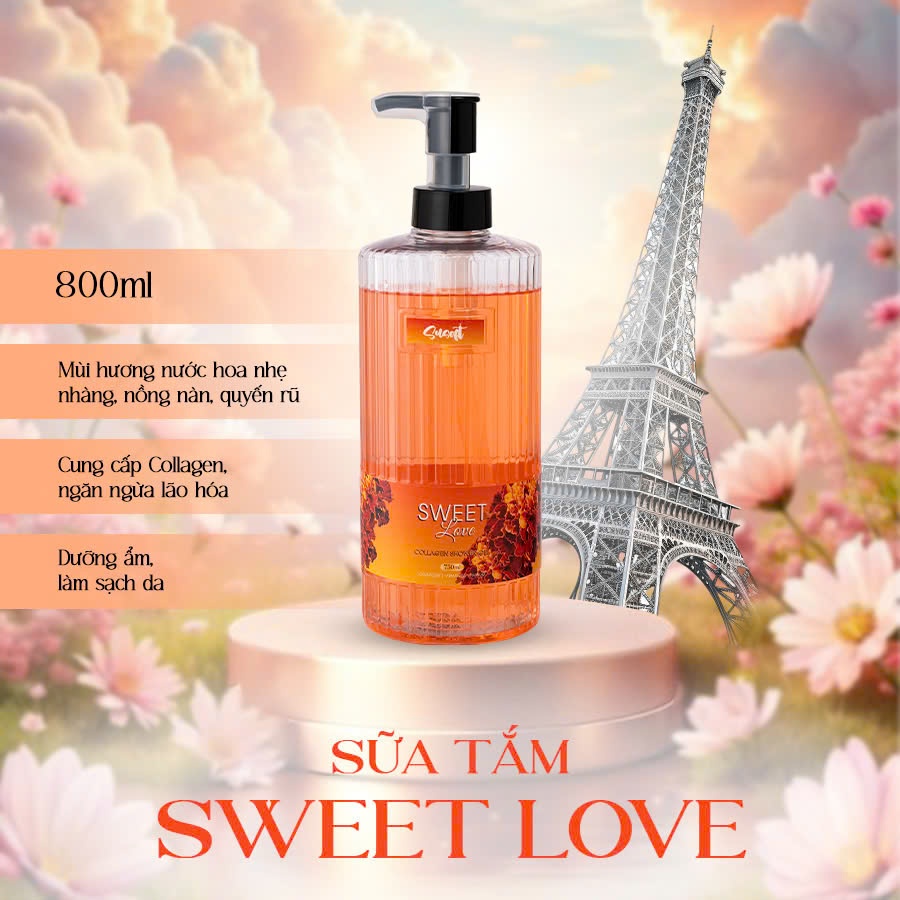 Sữa tắm Susoft không khô da, không nhờn sau khi tắm, hương nước hoa thơm lâu 800ml