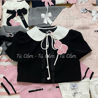 ÁO ĐEN BUỘC NƠ VANESSA TOP TÍ NGOAN (NEWTAG)