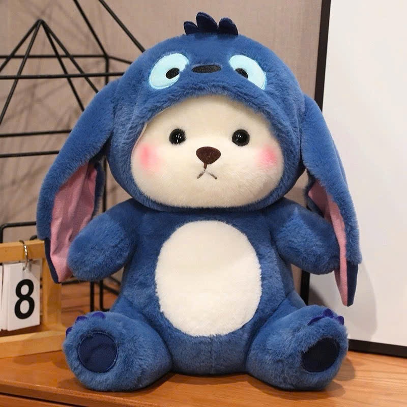 Gấu Bông Lena Stitch Xanh, Thú Nhồi Bông Hình Gấu Lena Stitch tai dài Màu Xanh Dễ Thương