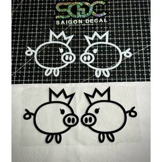 Tem Sticker DTF Vua Heo JDM, Bunny Pig Rocket Jdm, Pig King, Pig Vinyl Reflective |SGDC - 1 Cái|