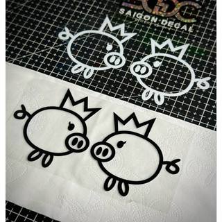 Tem Sticker DTF Vua Heo JDM, Bunny Pig Rocket Jdm, Pig King, Pig Vinyl Reflective |SGDC - 1 Cái|
