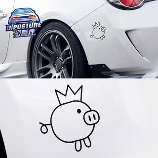 Tem Sticker DTF Vua Heo JDM, Bunny Pig Rocket Jdm, Pig King, Pig Vinyl Reflective |SGDC - 1 Cái|