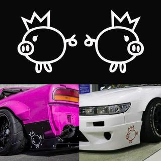 Tem Sticker DTF Vua Heo JDM, Bunny Pig Rocket Jdm, Pig King, Pig Vinyl Reflective |SGDC - 1 Cái|