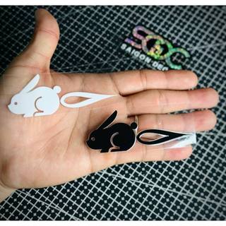 Tem Sticker DTF Thỏ Tên Lửa JDM Style Japan - Trắng & Đen |SGDC - 1 Cái|