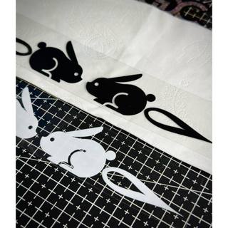 Tem Sticker DTF Thỏ Tên Lửa JDM Style Japan - Trắng & Đen |SGDC - 1 Cái|