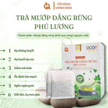 Combo 2 hộp Trà khổ qua rừng Phú Lương - Trà thanh nhiệt hỗ trợ huyết áp cao, mỡ máu, tiểu đường