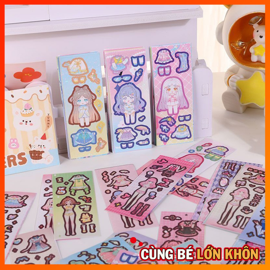 Set 50 Sticker Công Chúa Thay Đồ Hoạt Hình - Sticker Búp Bê Thay Trang ...