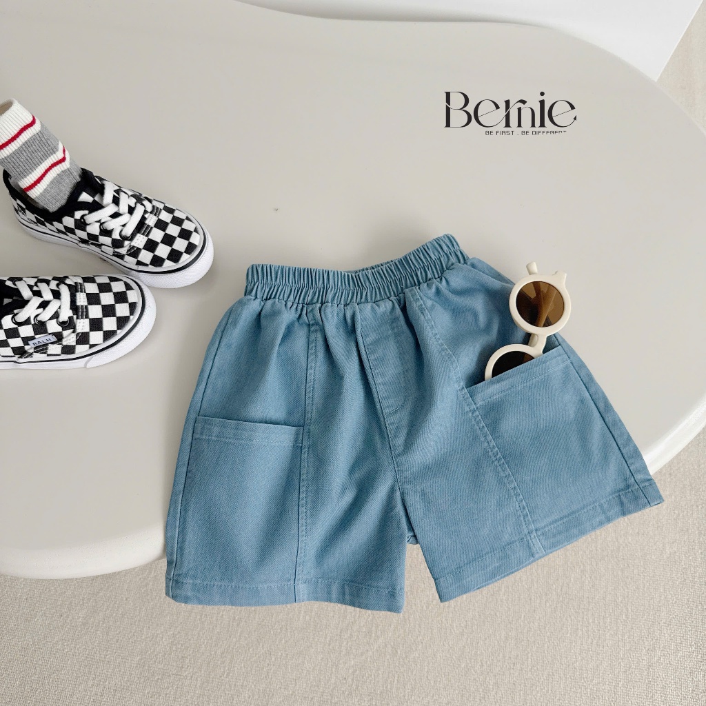 Bộ cotton loang in chữ phối quần bò cá tính cho bé, bộ thun cổ tròn mặc đi chơi cho bé trai