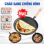 Chảo Gang Tròn Cán gỗ Chống Bỏng dùng để chiên xào trứng size 20cm-26cm Dùng cho mọi loại bếp