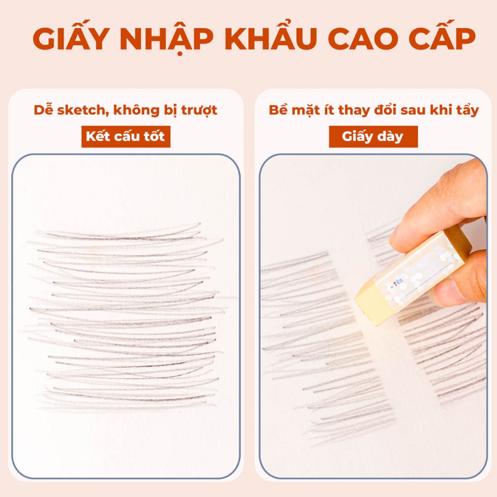 Sổ Vẽ Đa Chất Liệu 230GSM GLOBAL ART A4 Sổ Vẽ Phác Thảo Không Kỵ Tẩy Quang/ Miên 60 Trang, Sổ Bìa Cứng Vẽ Chì, Màu Nước