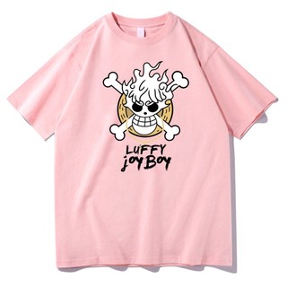 Áo thun One pis Luffy Áo thun in hình hoạt hình Áo thun Luffy gaer5 Áo thun in hình rộng rãi và giản dị