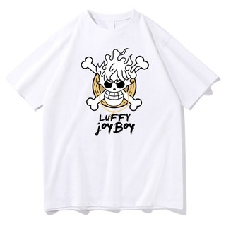 Áo thun One pis Luffy Áo thun in hình hoạt hình Áo thun Luffy gaer5 Áo thun in hình rộng rãi và giản dị