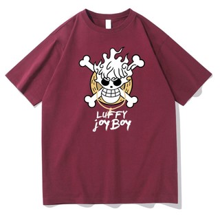 Áo thun One pis Luffy Áo thun in hình hoạt hình Áo thun Luffy gaer5 Áo thun in hình rộng rãi và giản dị